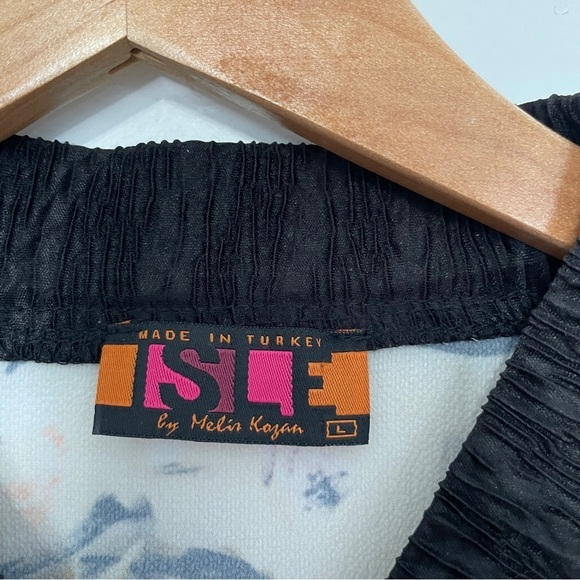 ISLE by Melis Kozan Turkish Rare Lightweight Floral Abstract Zip Up Jacket - Picture 3 of 6